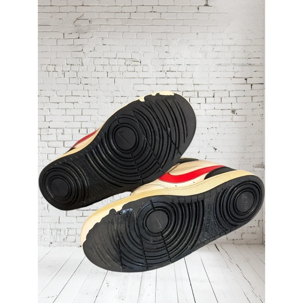 Nike Boy's Court‎ Borough Mid 2 CD7782-110 Black/Red/White Shoes Size 4y